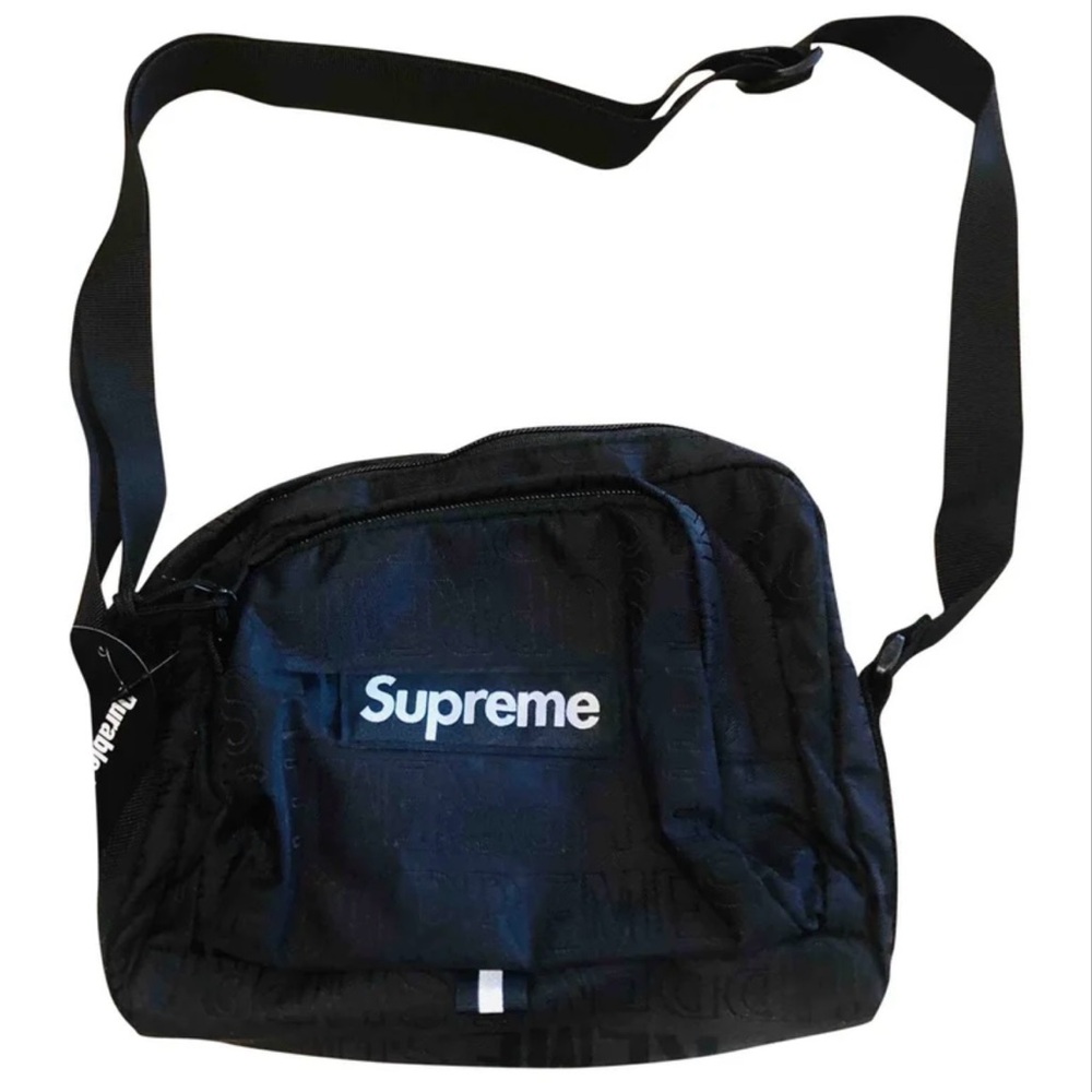 Supreme Black Logo Crossbody Bag